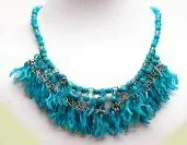 Blue Acrylic Drop Necklace 003400