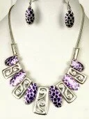 Safari Print Necklace and Earring Set 003656 - Wholesale Jewellery Sets