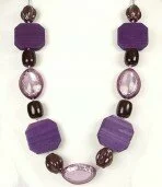 Iridescent Purple Lilac and Black Necklace 003385