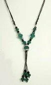 Long Fine Cut Glass Strand Necklace (Emerald) 003331