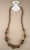 Brown Wooden Bead Necklace 003448